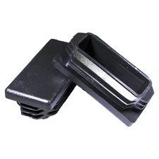 1 X 2" Inch Rectangle Plastic Plug Insert (20 Pack), Black End Cap for Metal Tub