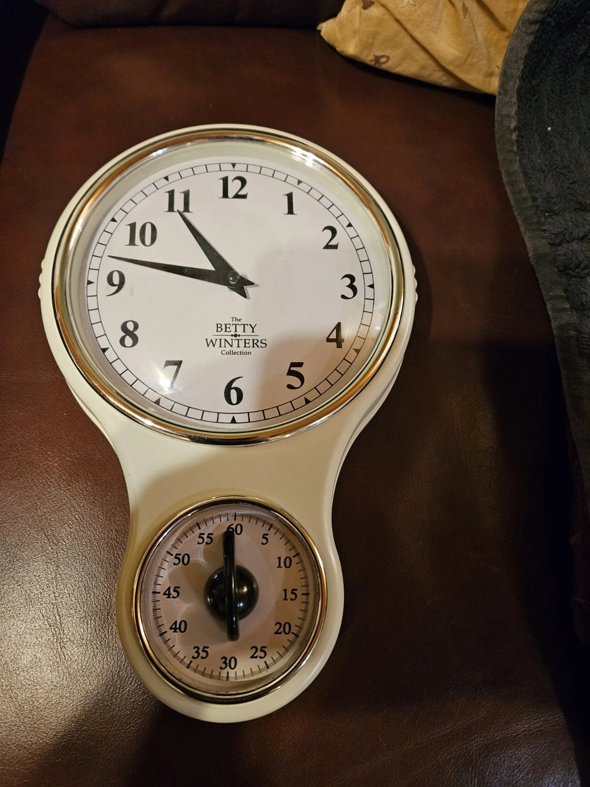 Betty Winters Collection Kitchen Wall Clock Timer H11" X W7" Vgc New Battery
