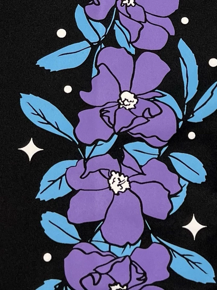 LuLaRoe Leggings TC2 Tall Curvy 2 Floral PURPLE Unicorn STARS Colorful Flower - Image 4 of 4