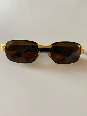 Vintage Laura Biagiotti LB731/S SB4 Gold Oval Sunglasses NOS Made in Italy Rare