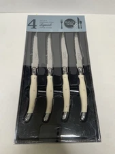 Laguiole Stainless Steel Steak Knives Ivory Handles French Home Set of 4 NIB