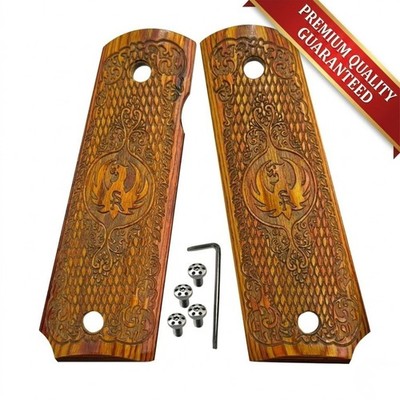 SK Customs 1911 Rosewood Grips Artisan Engraved Ruger Phoenix Heirloom Edition