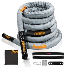 Battle Rope with cloth sleeve -1.5/2 Inch Diameter 30' 40' 50' Lengths -Gym M...