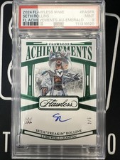 2024 Panini Flawless WWE Achievements Seth Rollins Emerald Auto 2/5 PSA 9