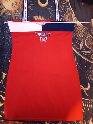 90s tommy hilfiger dress VTG SAMPLE Archivist Red Colorblock Mini - Made in USA? Perfect for layering in allblackfri202530off 1990s Theme: Recreating Fran Color:Custom Colors-Add Note in Cart