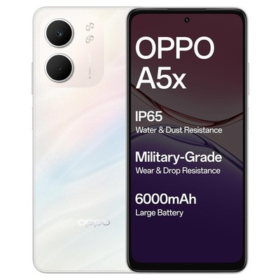 OPPO A5X 5G (Laser White, 4GB RAM, 128GB Storage) Factory Unlocked-Dual SIM