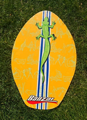 Banzai Skimboard Orange/Yellow with Lizard Graphic Board New Wrapped In Plastic