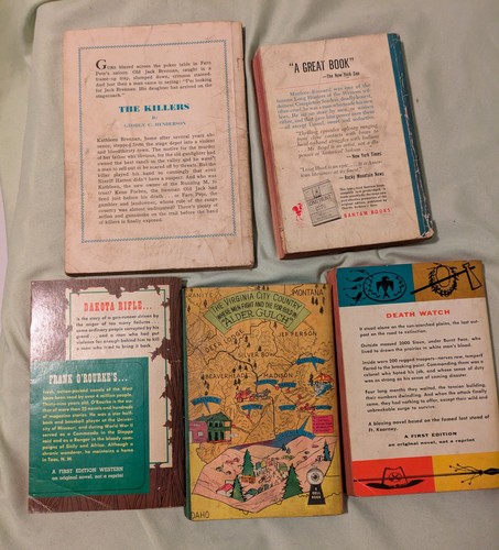 Lot of vintage of 9 Western paperbacks Manly Wade Wellman Cowboy ...