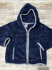 Hanna Andersson Boys 100 cm 4T Navy Blue Marshmallow Fleece Zip Up Jacket