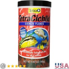 Cichlid Fish Food Protein Flakes Daily Nutrition Immune Support Clear Water New