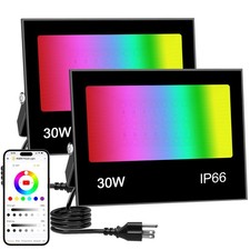 LED Flood Light Outdoor 30W RGB Color Changing, Smart Floodlights RGBW 2700K ...