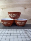 Pyrex Mixing Bowl 1.5L Autumn Harvest Wheat Model #402 Vintage LOT OF 3