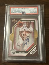 James Harden 2009 Upper Deck Draft Autograph Blue Rookie 2/25 PSA 10 Auto