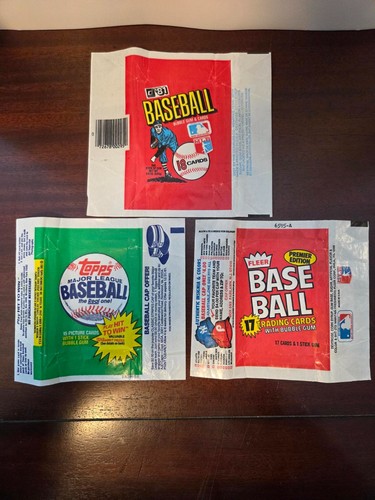 1981 BASEBALL WAX PACK WRAPPERS 3 LOT SET⚾ Topps + Fleer + Donruss