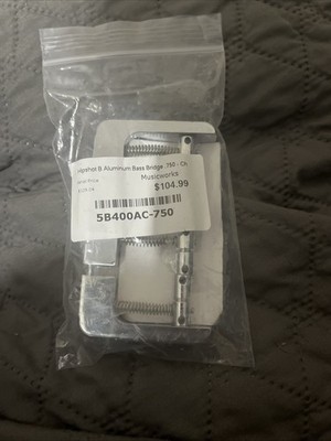 Hipshot 4 String B Style Bass Bridge Aluminum Chrome .750 spacing - NOS