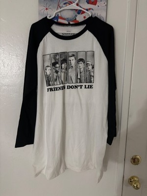 Stranger Things Netflix Friends Don't Lie Graphic Jersey Black White XL