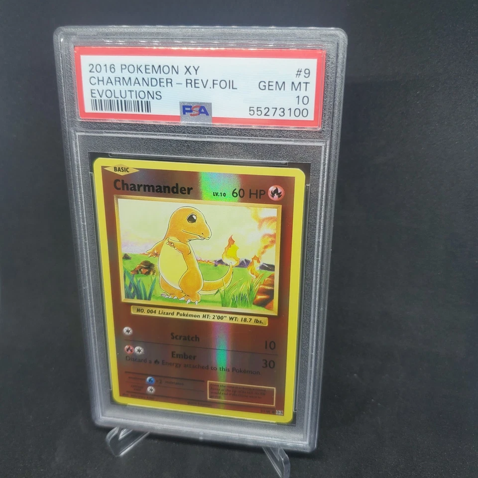 2016 Pokemon XY Evolutions Charmander Reverse Foil #9 PSA 10 Gem Mint Card 9/108 - Image 3 of 4