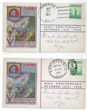 (2) US WWII  DIETZ postcards L.W. Staehle AMERICA OKLA & CHRISTOPHER ILL 1942