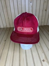 Vintage K-Brand Omaha Standard Snapback Trucker HatRed Cap w/ Patch