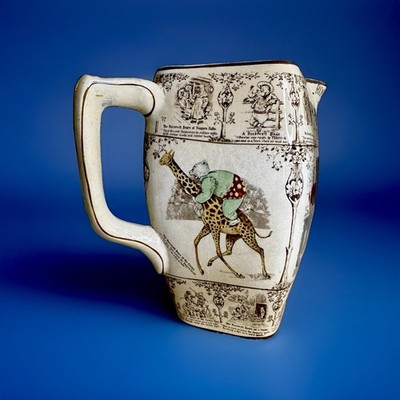 antique 1907 Buffalo Pottery ''Roosevelt Bears'' ceramic pitcher