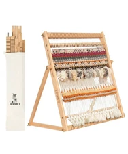 Wooden Weaving Loom with Adjustable Stand - Weaving Looms for Adults and Kids...