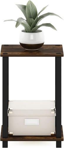 Furinno Simplistic End Table, 2-Pack, Amber Pine/Black - Picture 4 of 6