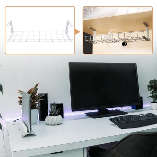 Draht Lagerregal Baby Büro Kabelhalter Für Den Schreibtisch Untertischkorb - Afbeelding 5 van 12