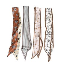 Hair Head Neck Bag Long Scarf Versatile Wrap for Women Mix 2.4 X 38 Inch 4 Pack