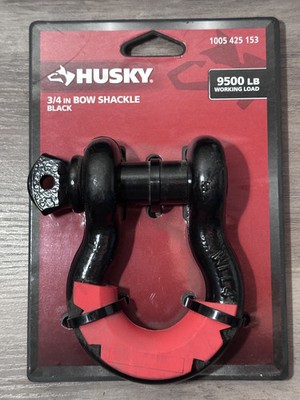 HUSKY 3/4'' RED Bow Shackle 9500 lbs Load BLACK w/vibration Protector 