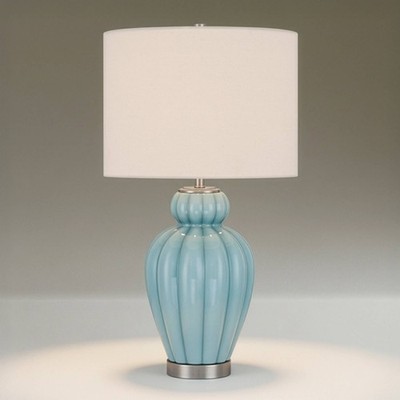 Leros 27 1/2'' High Blue Sky Glass Gourd Table Lamp