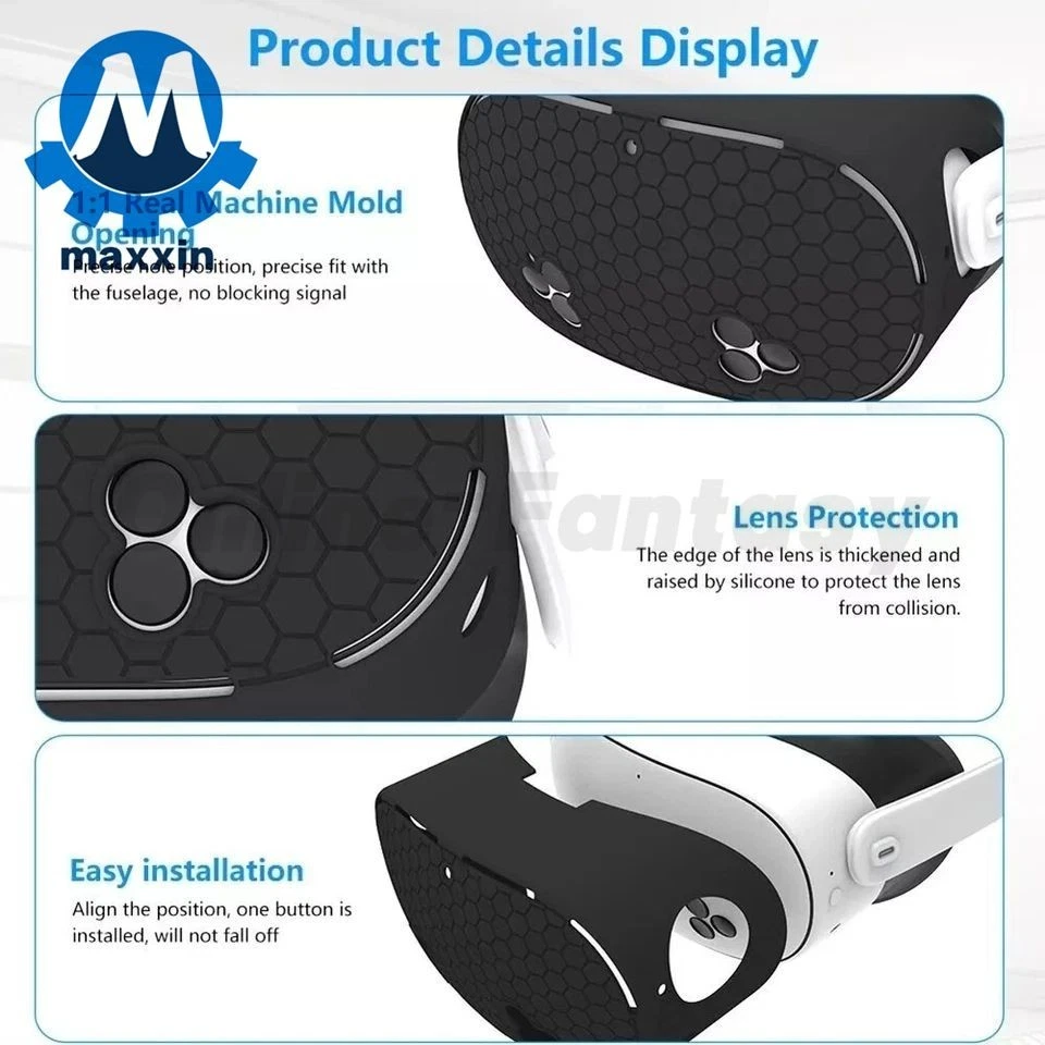 Juego de accesorios protectores de funda de silicona para Meta Quest 3S con cubierta de controlador Foto 4 de 4