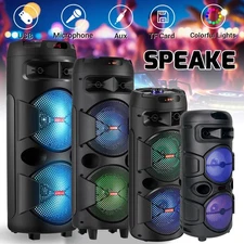 Loud Portable Bluetooth Speaker Dual Sub woofer Party Heavy Bass Sound System