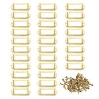 60X24Mm Metall-Etikettenhalter FüR Label Frames, 30 StüCk Mit Schrauben, Gelb
