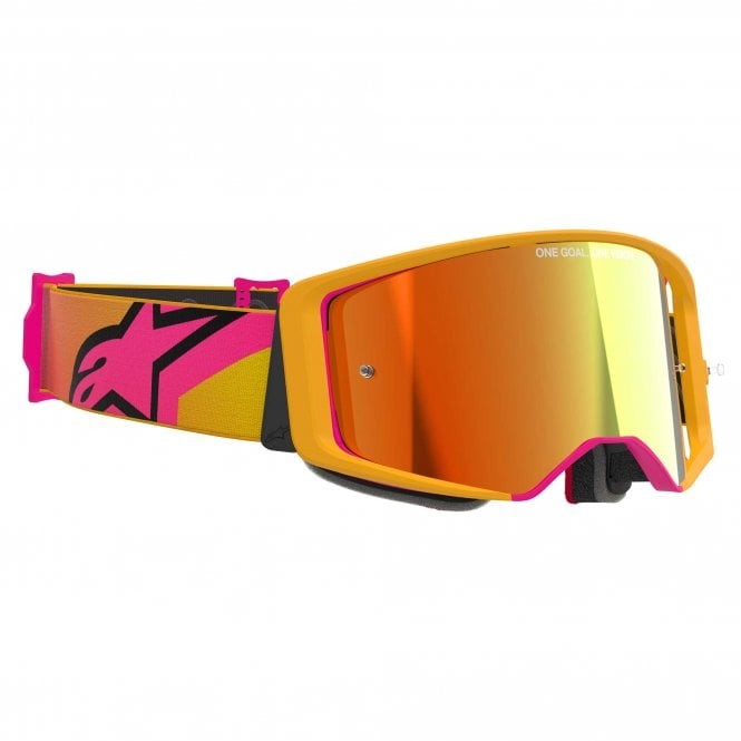 Alpinestars SuperTech MX Goggles - CORP - Yellow Fluo/Pink (w/Mirror Red Lens)