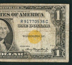 $1 1935 A (( NORTH AFRICA )) Silver Certificate ** PAPER CURRENCY