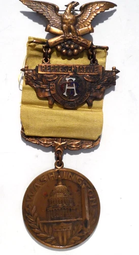 GREAT 1915 GAR Enameled Washington, DC Representative Medal! Grand Review Rev.!!