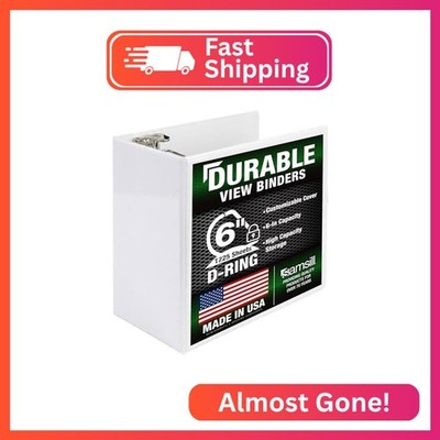 Samsill Durable 6 inch 3 Ring Binder, Locking D Ring Binder, Customizable Clear