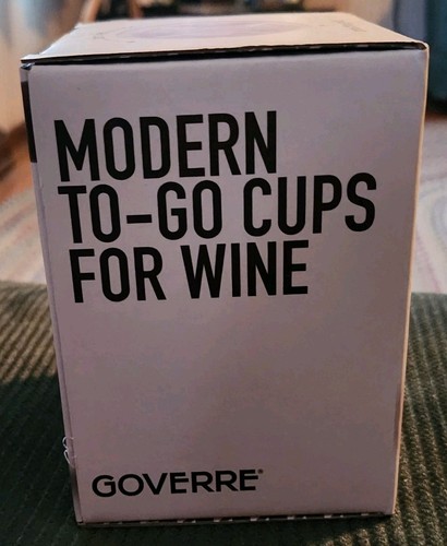 Goverre Portable Stemless Wine Glass Tumbler with Blue Silicone Sleeve & Lid - Picture 3 of 6