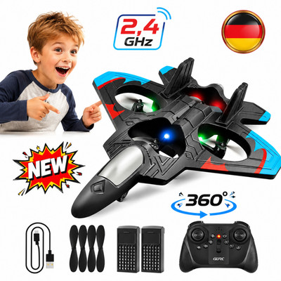 LED RC Flugzeug 360° Flip EPP-Schaumstoff Stuntrolle 2.4 GHz für Kinder 8-16 DHL