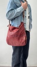 AS98 Leather Hobo Bag Foldover Large Slouchy ...
