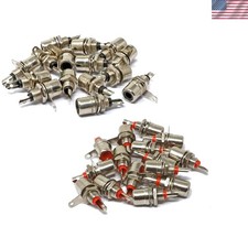 30 Lightweight RCA Female Sockets - Versatile Audio/Video Connectors in Black