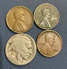 U.S Coins Collection - 1927-S + 1945 P Wheat Penny + Steel Cent + Buffalo Nickel
