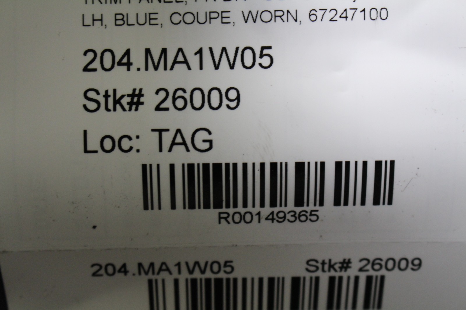 Maserati 3200 GT Spyder Front Left Door pocket trim Blue P/N 67247100