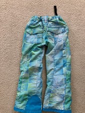 Spyder Ski Snow Sledding Snowboard Pants Green Blue Checked Girl Size 10