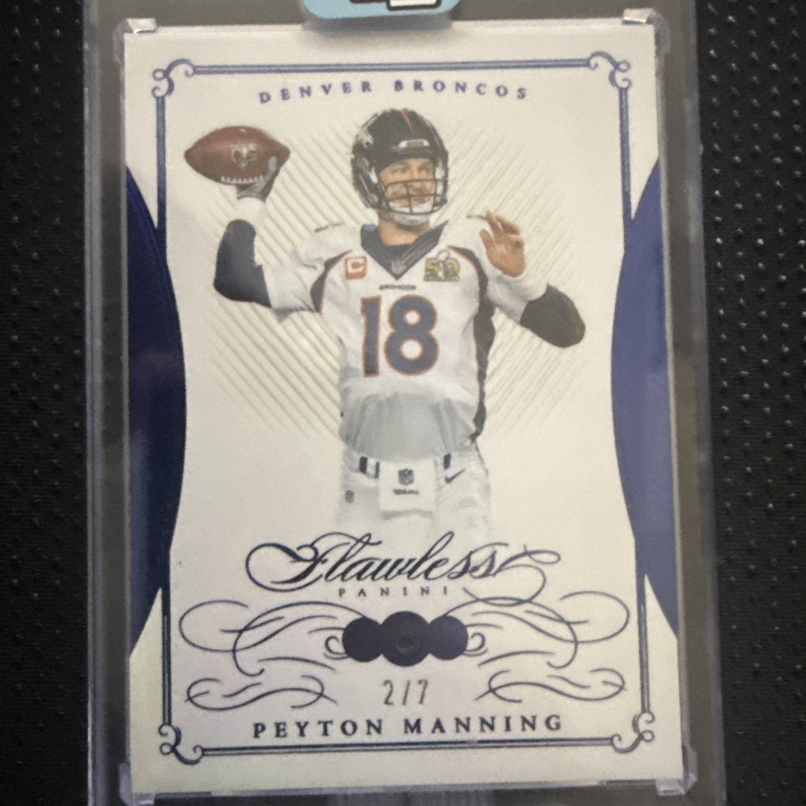 2024 Panini Flawless 2/7 Peyton Manning Sapphire Gems #14