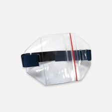 Arm Band Photo ID Badge Holder Vertical Blue,Red Zipper All weather 25 Units