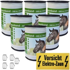 1200 m Weideband 20 mm 6 Niroleiter +5 Verbinder+1 Warnschild