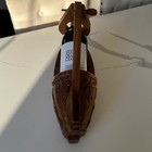 Vintage Hand Carved Wood Hawaii Island Hut Shoe Clog Wine Bottle Rest Holder — photo 3