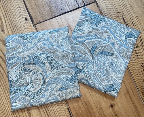 2 Lauren Ralph Lauren King Standard Shams Teal Blue Paisley