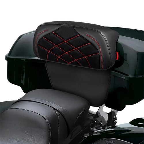 Almohadilla de respaldo de equipaje suave picada con diamante rojo para Harley Road King EE. UU. - Imagen 5 de 8